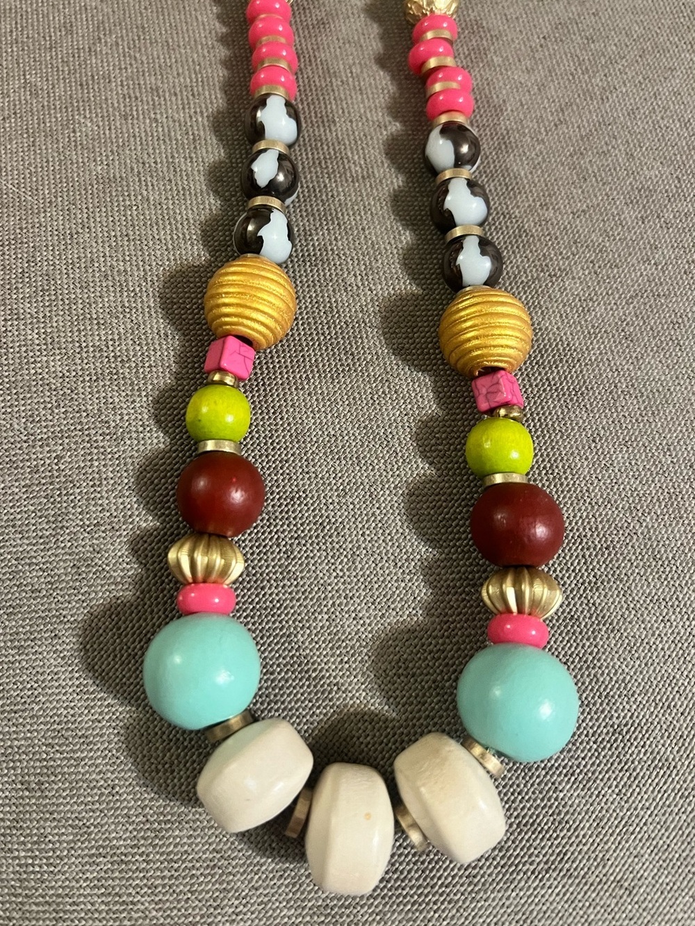 Plunder colorful statement beaded necklace